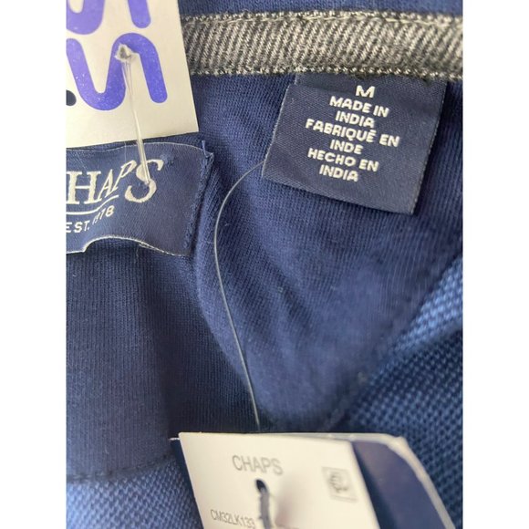 Chaps Newport Navy Blue Men’s Size Medium Pullover Zippered Shirt - Picture 8 of 9